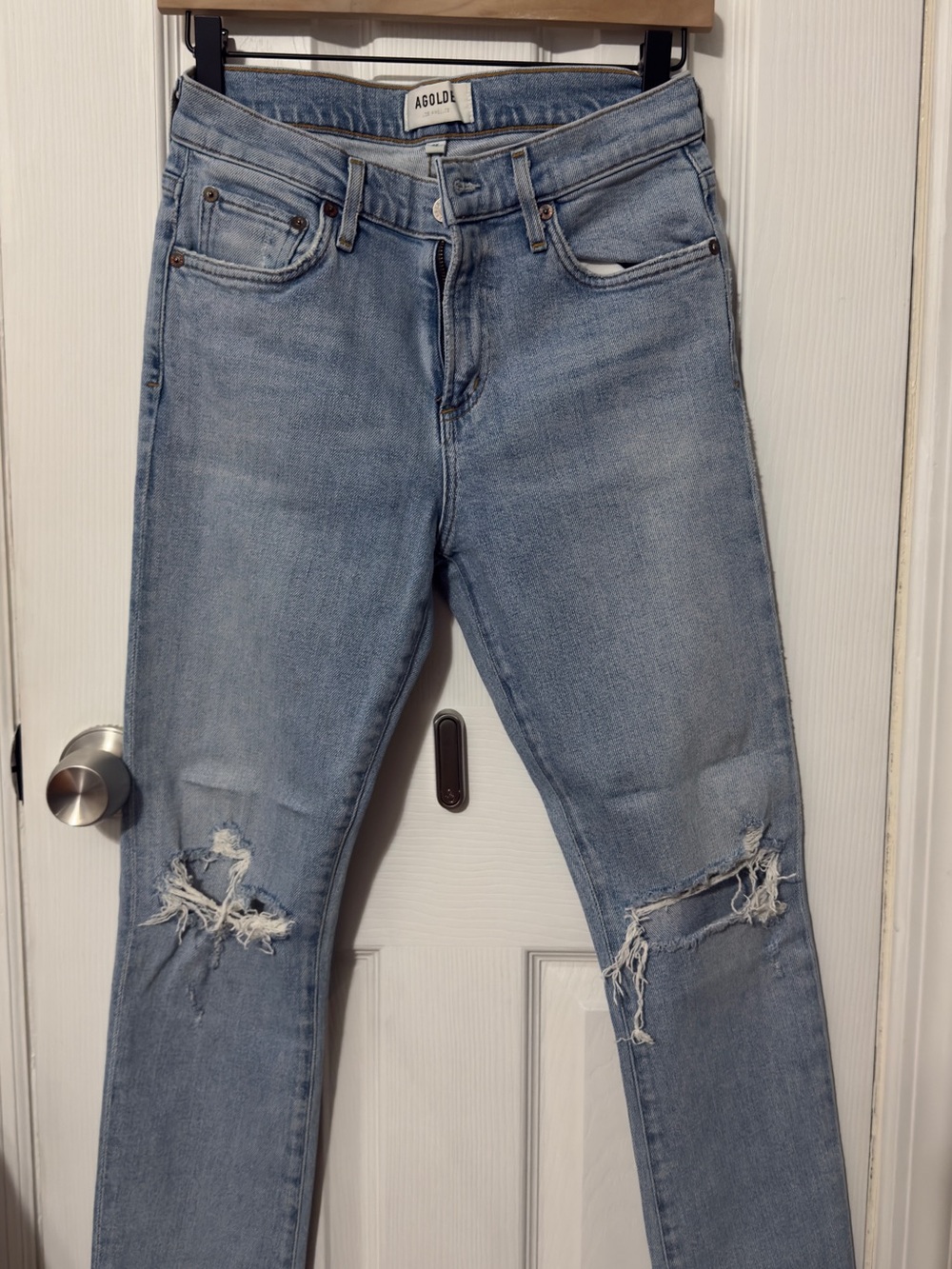 Agolde Light Wash Distressed Jeans